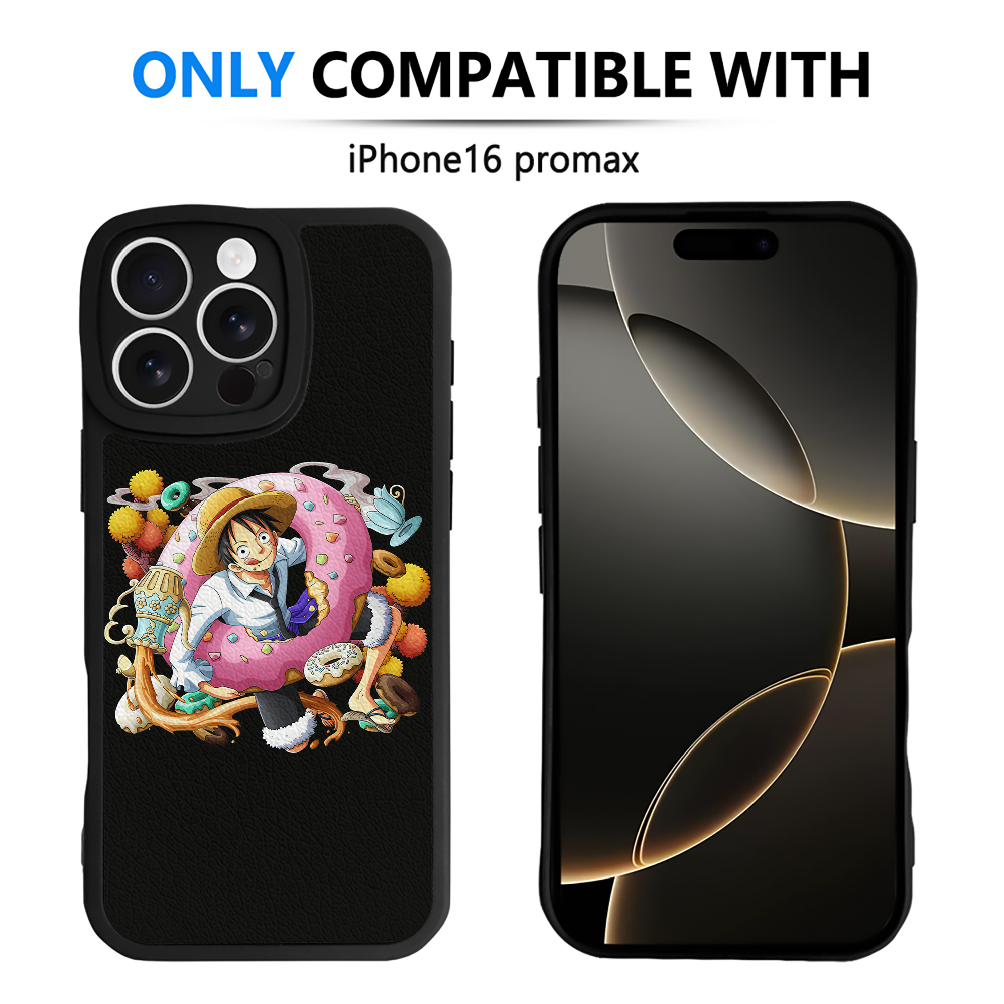 （画像用） ワンピース モンキー・D・ルフィ ONE PIECE Monkey D. Luffy 【iPhone 16シリーズ対応】シリコンスマホケース（レザー調） 材質：シリコン
